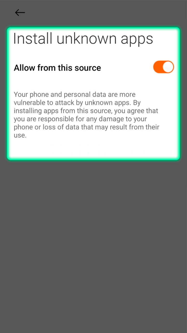 Enable device settings to install the Bet365 mobile app.