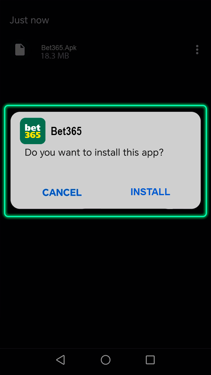 Complete the mobile setup for your Bet365 software.