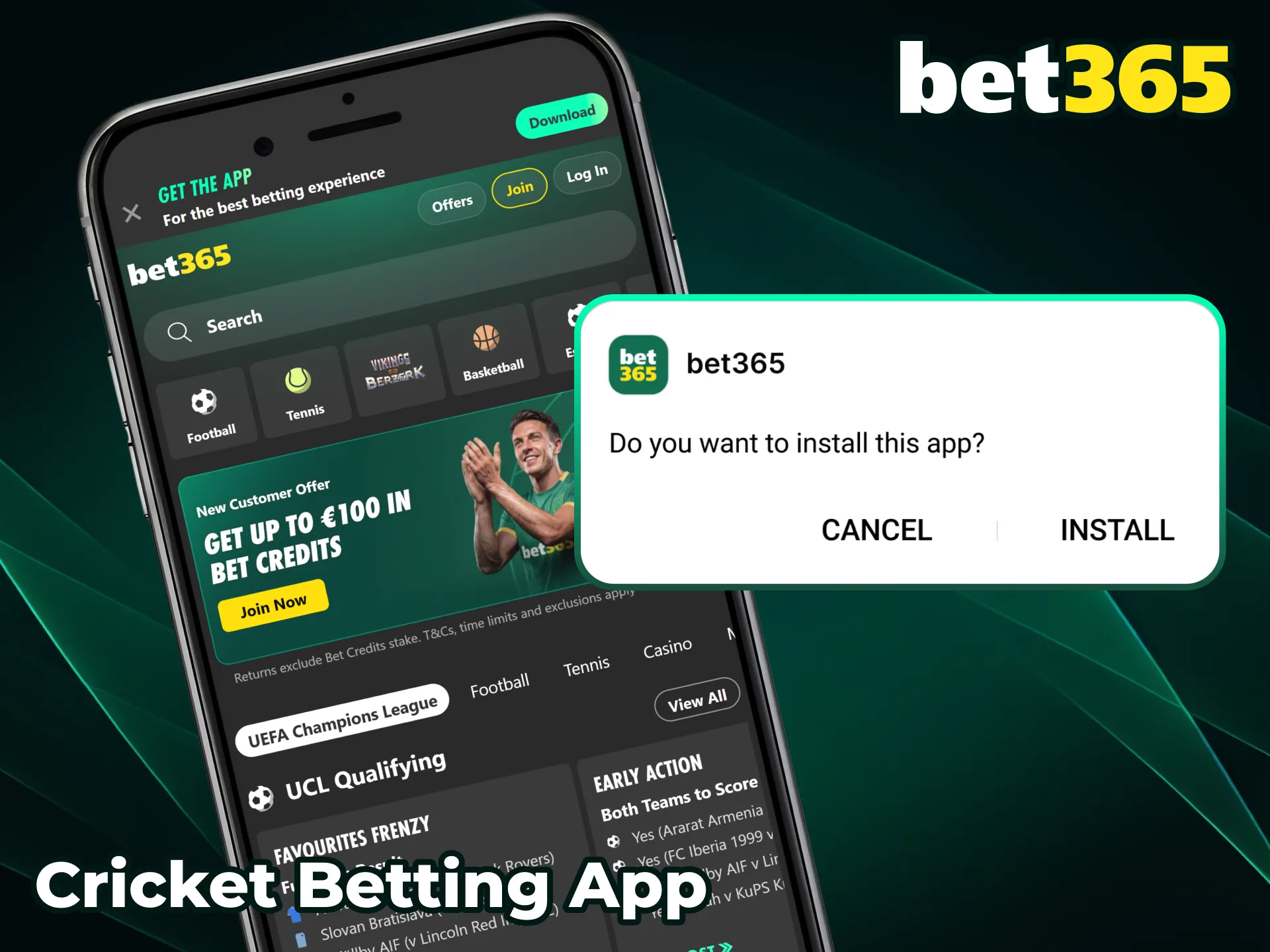 Install the Bet365 mobile app on Android or iOS for convenience.