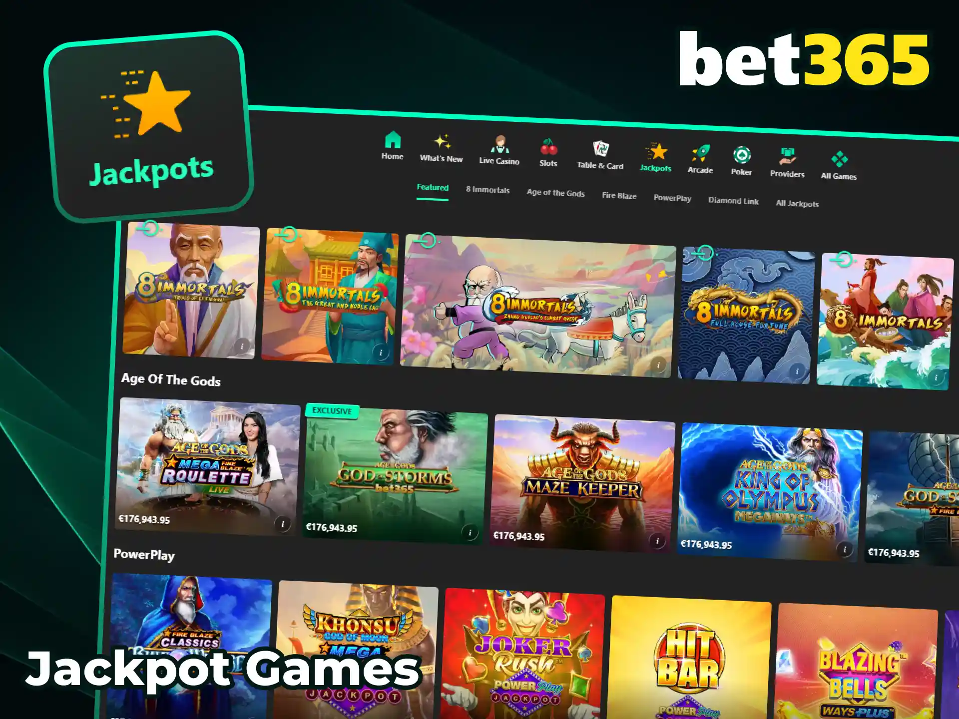 Spin to win big jackpot rewards at Bet365 India.